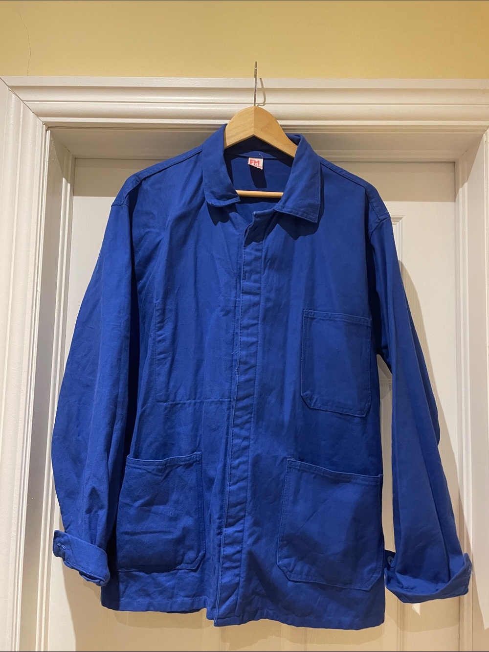 Vintage French Chore Jacket Bleu de Travail 100% Cotton XL Workwear Heritage